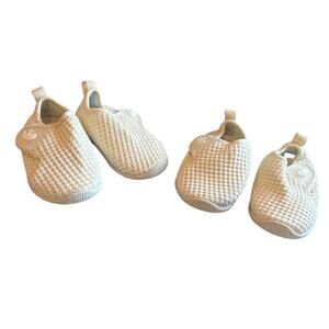 FeetCity 2 Pairs Toddler Boys Size 4.5 Beige Sneakers Barefoot Slip On Shoes